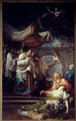Borromee Communicating with the Sick. Saint Charles Borromee