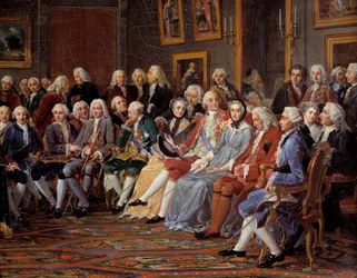 The salon of Madame Geoffrin, detail