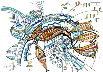 Vibrant Abstract Fish