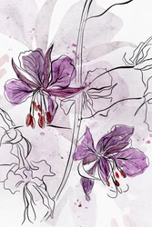 Purple Watercolor Blooms
