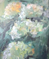 Impressionist White Flowers