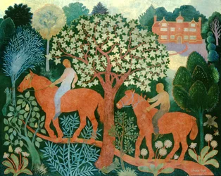 Two horses with riders