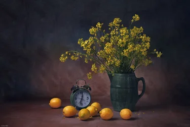 Lemon and Floral Still Life
