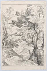 A Pathway with a Parapet in a Forest, 18th century