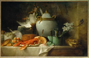 Vase, Lobster, Fruits, and Game - Still-life with Vase, Lobster, Fruit and Game