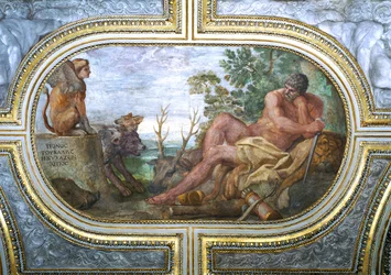 Hercules and the Sphinx with Cerberus, from the "Camerino", 1596