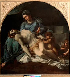 Pietà. Painting by Annibale Carracci (Annibal Carrache) (1560-1609). 1599-1600. Dimensions: 156 x 149 cm. Naples, Museo Nazionale di Capodimonte