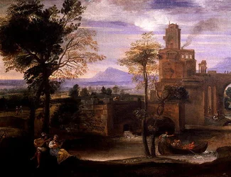 Roman Landscape with a Bridge (detail)