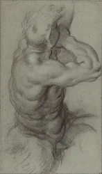 Study of Triton Blowing a Conch Shell (recto); Partial Study of an Arm (verso)