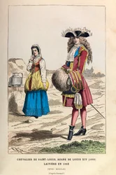 Knight of the Order of Saint Louis, reign of King Louis XIV 1693, and dairymaid