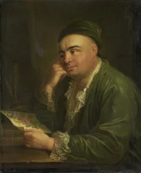A Man with a Drawing of Flowers