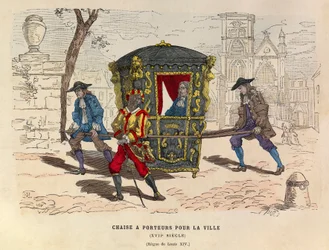 Sedan chair carried by bearers for use in the city under King Louis XIV in the 17th century - private collection