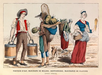 A Water Carrier, a Melon Merchant, a Ragpicker and a Pleasure Merchant in the 18th Century