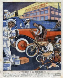 Advertising illustration for paintings Robbialac suitable for all uses