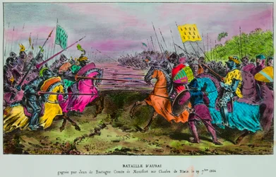 Battle of Auray on 29 September 1364 - Last battle of the succession of Brittany between an Anglo-Breton army and the forces of John IV of Brittany