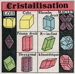 Changes in States: Different Forms of Crystals During Crystallization. Anonymous Illustration from 1925. Private Collection