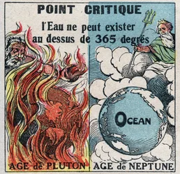 Changes in States: Vapours. Water Cannot Exist Above 365 Degrees (Critical Point). Anonymous illustration from 1925. Private Collection