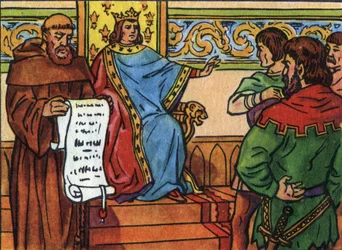 Charles IV the Fair (1294-1328) Imposed his Will on the Lords. Anonymous Illustration in 