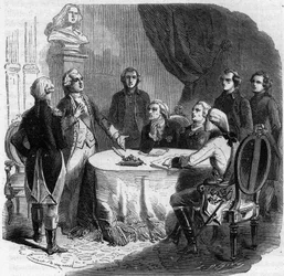 Declaration of Pillnitz - War of the First Coalition 1791 - 1797 - conference at Pillnitz 25 - 27 August 1791 - Emperor Leopold II (1747-92), Frederick William II King of Prussia (1744-97) and Frederick Augustus I the 