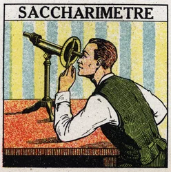 Double refraction: saccharimeter. Anonymous illustration of 1925. Private collection.
