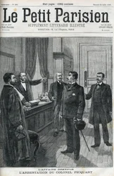 Dreyfus case, in 1898, the arrest of Lieutenant-Colonel Georges Picquart (1854-1914). In le petit Parisien of 1898