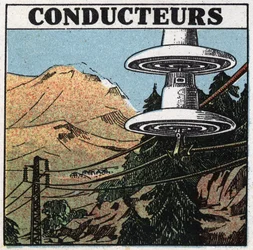 Electrical phenomena: conductors of electricity. Anonymous illustration from 1925. Private collection.