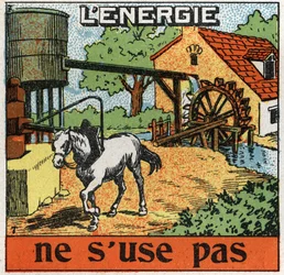 Energy does not wear out: horse attaches to a manege and hears water in a reservoir