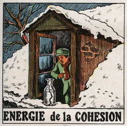 Energy of Cohesion: The Cold Water Breaks the Vase. Anonymous Illustration from 1925. Private Collection.