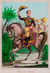 Equestrian Portrait of Antonio Lopez de Santa Anna (1794-1876) President of Mexico