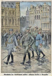 First World War 1914-1918. The German officers in Brussels represented as 