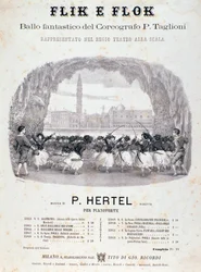 Frontispiece of musical score of Flik e Flok ballet by Filippo Taglioni