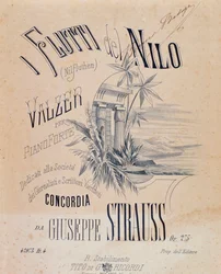 Frontispiece of Musical Scores of Nile Waters Waltzes for Piano by Josef Strauss