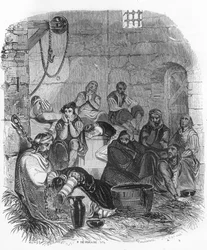 Interior of an Inquisition Prison - Illustration in 