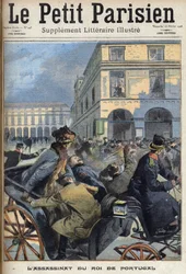King Charles I of Portugal (1863-1908) and Crown Prince Luis Filipe were assassinated in Lisbon by the Republicans on 1 February 1908. One of the newspaper 