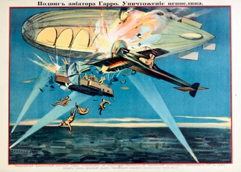 Roland Garros Attacking a Zeppelin