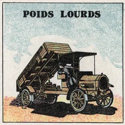 Mechanical traction: trucks. Anonymous illustration of 1925. Private collection.