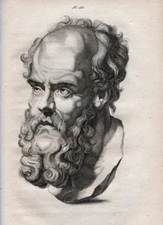 Physiognomy - the Greek philosopher Socrates (ca. 469 BC-399 BC) - engraving of 1808 in 