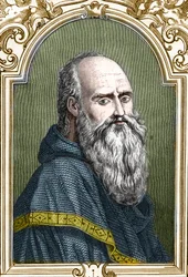 Portrait of Bernardino de Scapis called Bernardino Luini (1481-1532) Italian painter. Engraving of 1859 in 