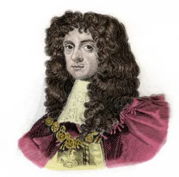 Portrait of Charles II, King of England. Engraving of the 19th century