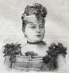 Portrait of Eugenie Weiss, known as Jenny Baroness of Rahden, a member of the Brazilian circus troupe and author of the book 