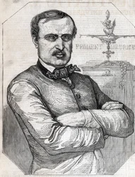 Portrait of Francois-Desire Froment-Meurice, French Goldsmith. Engraving from 1855. Private Collection.