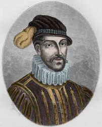 Portrait of Gabriel de Lorges, Count of Montgommery (1530-1574) - Engraving from 1863 in 