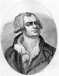 Portrait of Georges Danton, orator and politician - Engraving of 1863 in The Red Book - Histoire De L
