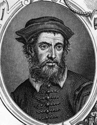 Portrait of Gregorio di Tomaso Chiulinovich Lo Schiavone (1436-1504) Italian painter. Engraving of 1859 in 