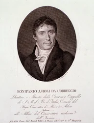 Portrait of Italian Composer Bonifazio Asioli (1769-1832) (Engraving)