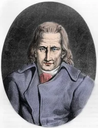 Portrait of Jacques Cazotte, French author - Engraving of 1863 in 