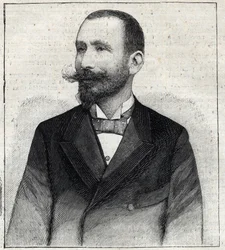 Portrait of Pierre Sales, a French writer. Engraving in 