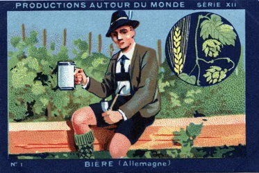 Productions around the world: Beer in Germany. Chromolithography of 1933 in Joseph-Milliat Album