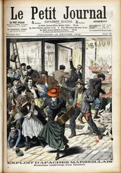 Robbery of a Jewelry Store in Marseille by the Apaches Marseille. Engraving in the Headline of the Petition Journal