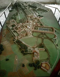 Roman art: reduced model of Villa Adriana (Hadrian)
